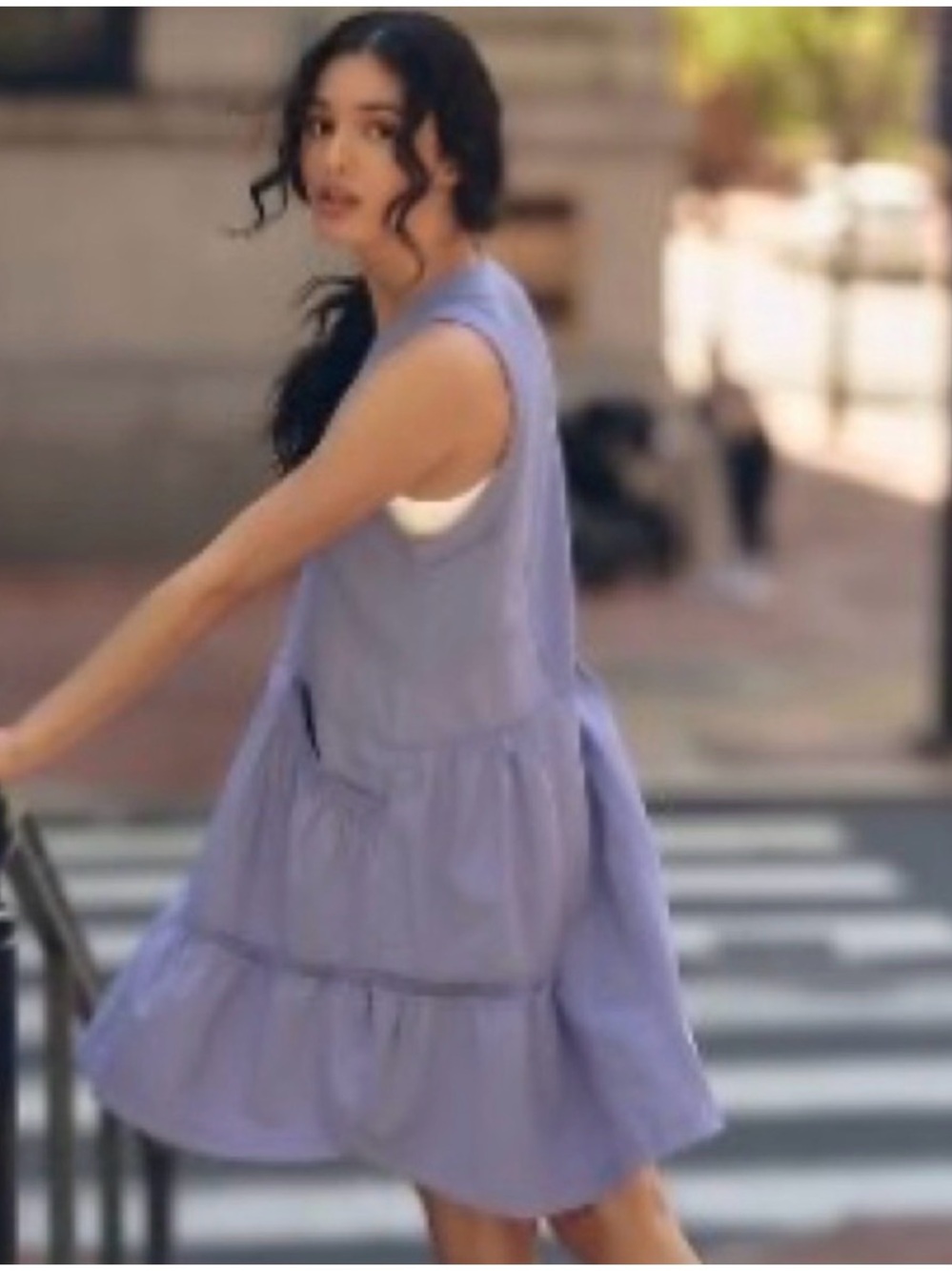 Anthropologie Daily Practice Sleeveless Lavender Tiered Mini Dress